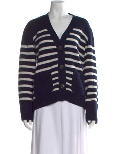Pre-owned Lisa Yang Cashmere Striped Sweater In Black