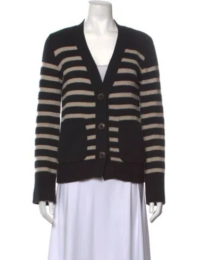 Pre-owned Lisa Yang Cashmere Striped Sweater In Black