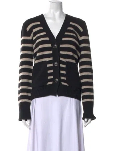 Pre-owned Lisa Yang Cashmere Striped Sweater In Black