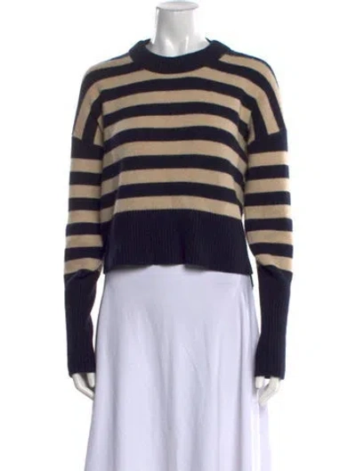 Pre-owned Lisa Yang Cashmere Striped Sweater In Blue