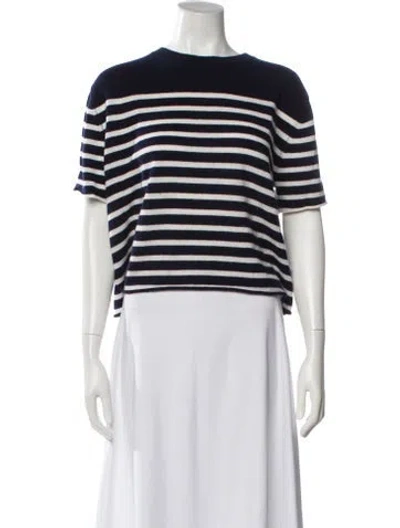 Pre-owned Lisa Yang Cashmere Striped Sweater In Blue