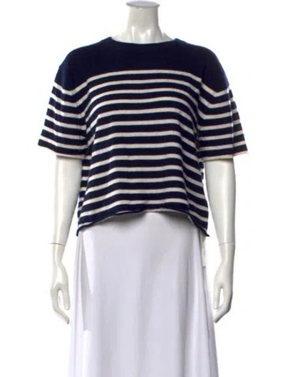 Pre-owned Lisa Yang Cashmere Striped Sweater In Blue