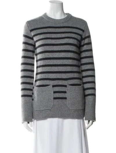 Pre-owned Lisa Yang Cashmere Striped Sweater In Gray