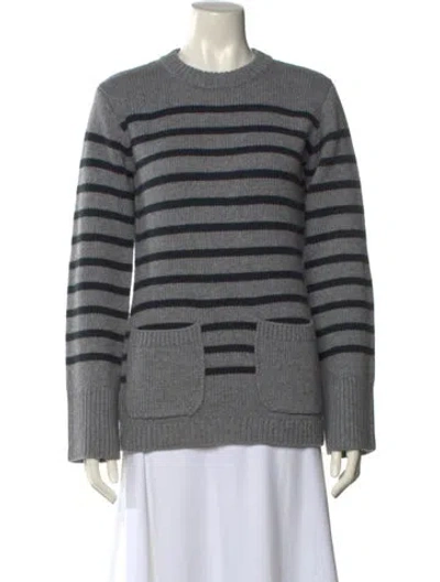 Pre-owned Lisa Yang Cashmere Striped Sweater In Gray