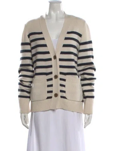 Pre-owned Lisa Yang Cashmere Striped Sweater In Neutral