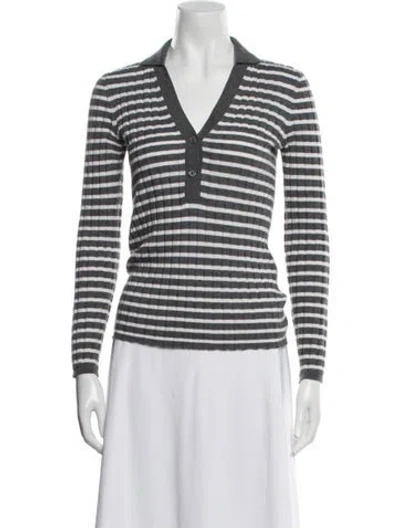 Pre-owned Lisa Yang Cashmere Striped Top In Multi