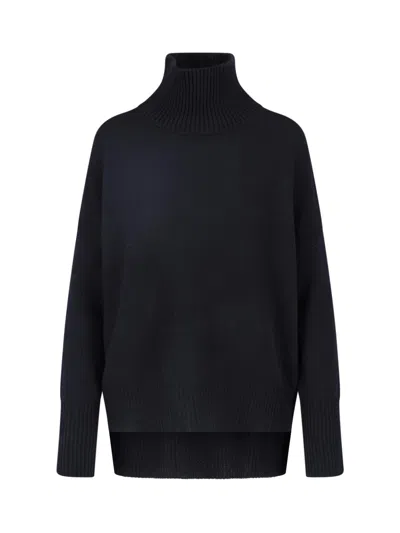 Lisa Yang High Ribbed Turtleneck Boxy Knit Sweater In Multi