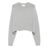 Lisa Yang Cropped Round-neck Jumper In Gray