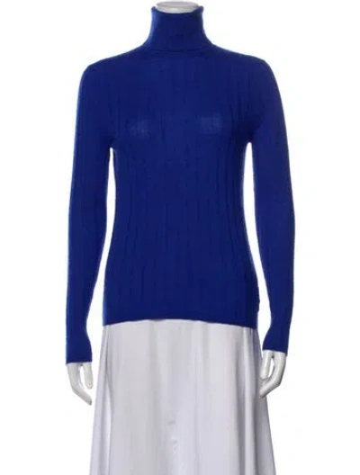 Pre-owned Lisa Yang Cashmere Turtleneck Sweater In Blue