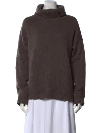 Pre-owned Lisa Yang Cashmere Turtleneck Sweater In Brown