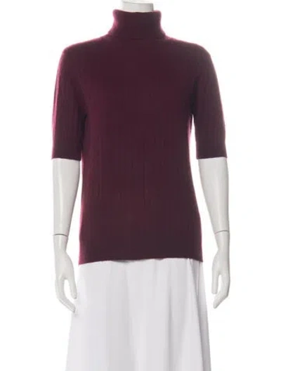 Pre-owned Lisa Yang Cashmere Turtleneck Sweater In Burgundy