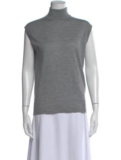Pre-owned Lisa Yang Cashmere Turtleneck Sweater In Gray