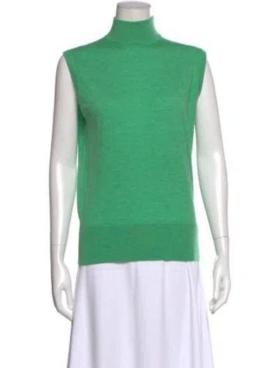 Pre-owned Lisa Yang Cashmere Turtleneck Sweater In Green
