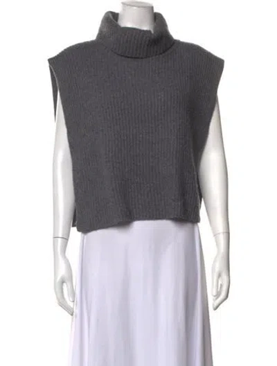 Pre-owned Lisa Yang Cashmere Turtleneck Sweater In Grey