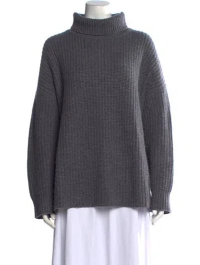 Pre-owned Lisa Yang Cashmere Turtleneck Sweater In Grey
