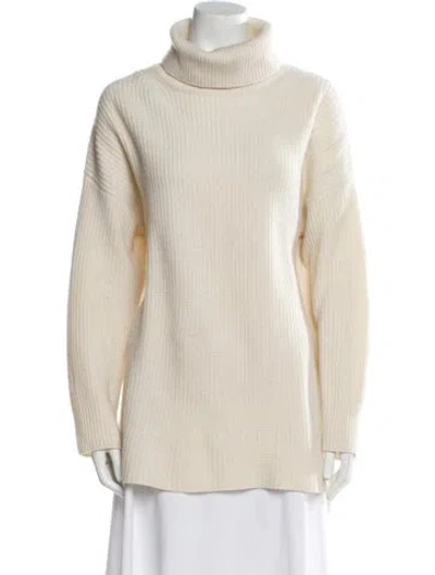 Pre-owned Lisa Yang Cashmere Turtleneck Sweater In Neutral