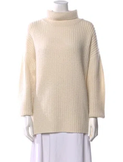 Pre-owned Lisa Yang Cashmere Turtleneck Sweater In Neutral