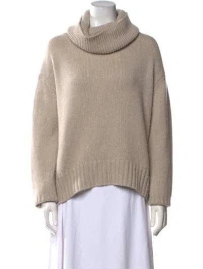 Pre-owned Lisa Yang Cashmere Turtleneck Sweater In Neutral