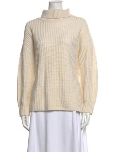Pre-owned Lisa Yang Cashmere Turtleneck Sweater In Neutral