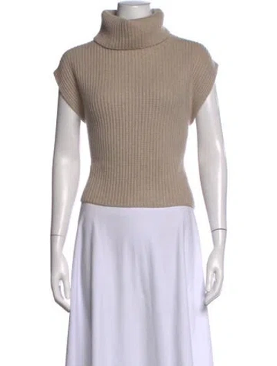 Pre-owned Lisa Yang Cashmere Turtleneck Sweater In Neutrals