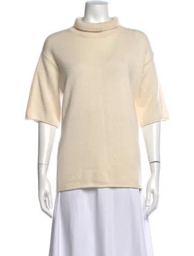 Pre-owned Lisa Yang Cashmere Turtleneck Sweater In Neutrals