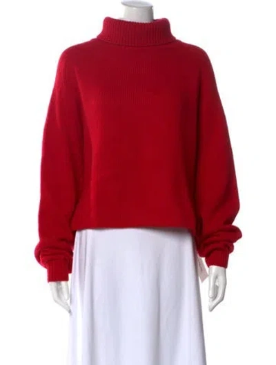 Pre-owned Lisa Yang Cashmere Turtleneck Sweater In Red
