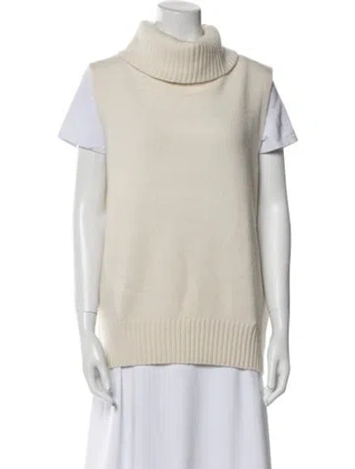 Pre-owned Lisa Yang Cashmere Turtleneck Sweater In White