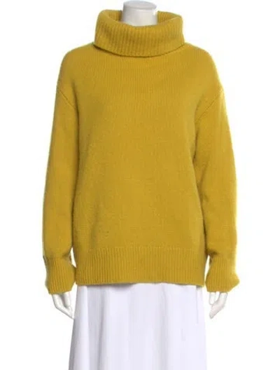 Pre-owned Lisa Yang Cashmere Turtleneck Sweater In Yellow