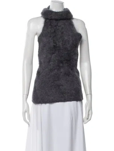 Pre-owned Lisa Yang Cashmere Turtleneck Top In Gray