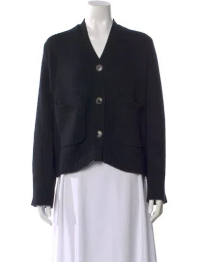 Pre-owned Lisa Yang Cashmere V-neck Sweater In Black