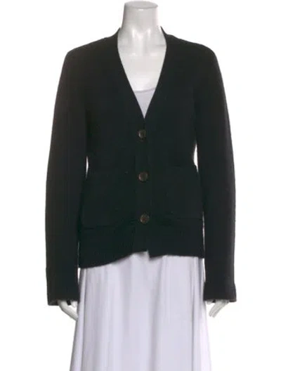 Pre-owned Lisa Yang Cashmere V-neck Sweater In Black