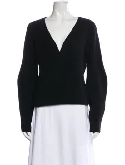 Pre-owned Lisa Yang Cashmere V-neck Sweater In Black
