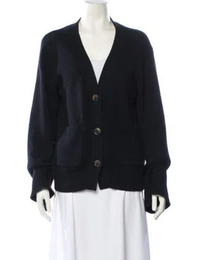 Pre-owned Lisa Yang Cashmere V-neck Sweater In Black