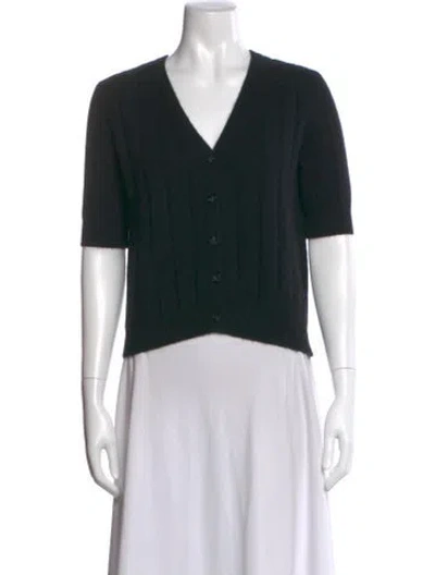 Pre-owned Lisa Yang Cashmere V-neck Sweater In Black