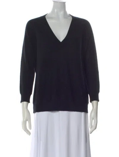 Pre-owned Lisa Yang Cashmere V-neck Sweater In Black