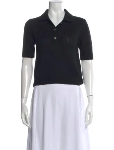 Pre-owned Lisa Yang Cashmere V-neck Sweater In Black