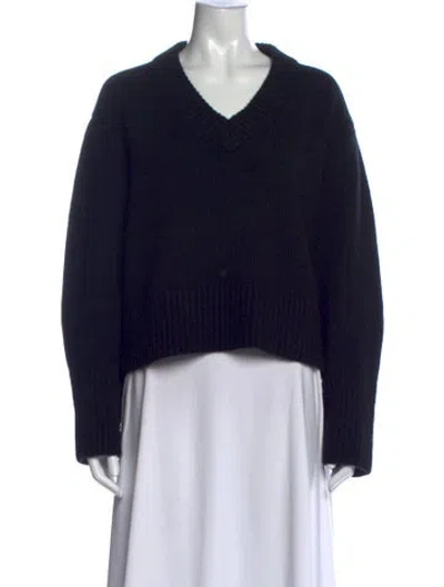 Pre-owned Lisa Yang Cashmere V-neck Sweater In Black