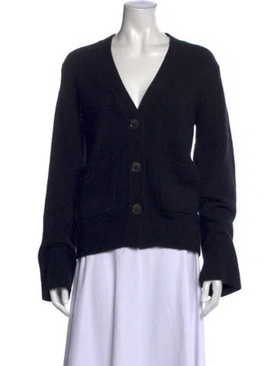 Pre-owned Lisa Yang Cashmere V-neck Sweater In Black