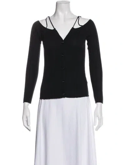 Pre-owned Lisa Yang Cashmere V-neck Sweater In Black