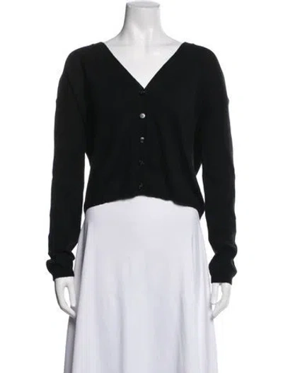 Pre-owned Lisa Yang Cashmere V-neck Sweater In Black