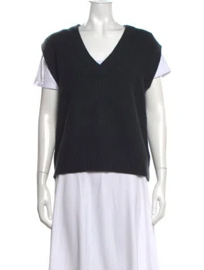 Pre-owned Lisa Yang Cashmere V-neck Sweater In Black