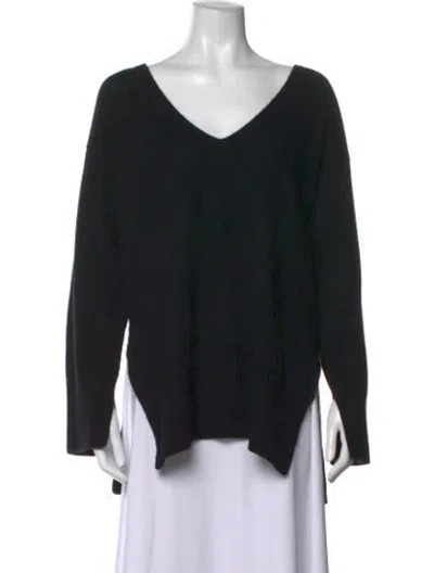 Pre-owned Lisa Yang Cashmere V-neck Sweater In Black