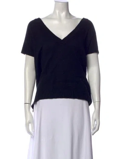Pre-owned Lisa Yang Cashmere V-neck Sweater In Black