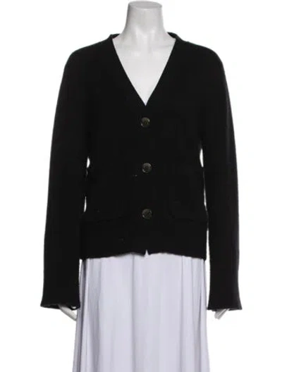 Pre-owned Lisa Yang Cashmere V-neck Sweater In Black