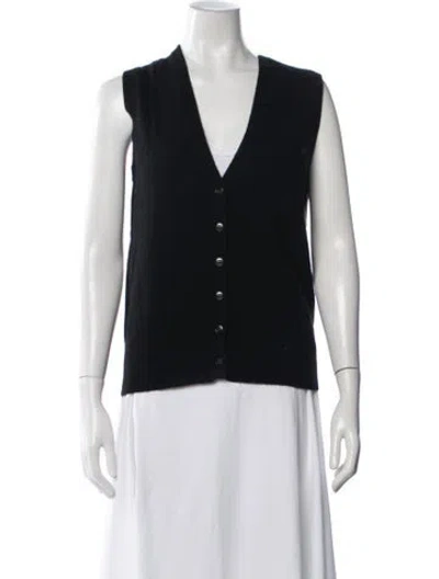 Pre-owned Lisa Yang Cashmere V-neck Sweater In Black