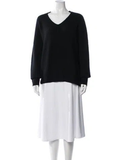 Pre-owned Lisa Yang Cashmere V-neck Sweater In Black