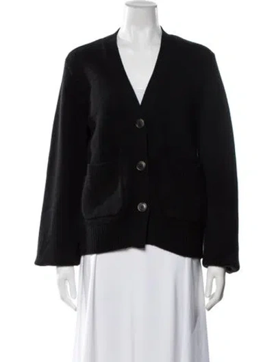 Pre-owned Lisa Yang Cashmere V-neck Sweater In Black