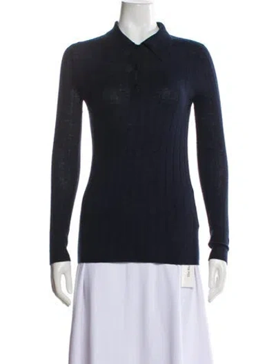 Pre-owned Lisa Yang Cashmere V-neck Sweater In Blue