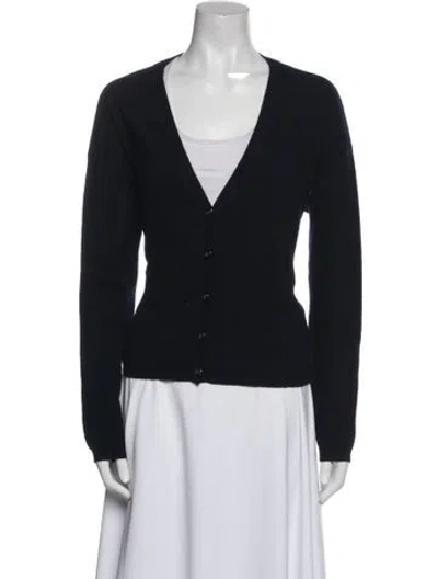 Pre-owned Lisa Yang Cashmere V-neck Sweater In Blue