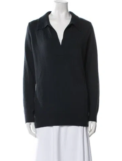 Pre-owned Lisa Yang Cashmere V-neck Sweater In Blue